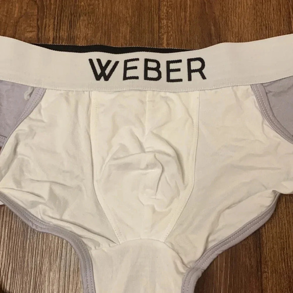 Katy Weber Men’s Brief Underwear White & Gray Pima Cotton Size XS New - Picture 5 of 9